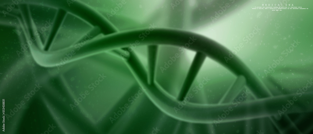 Poster 3d render of dna structure, abstract background