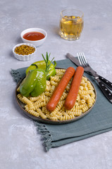 Pasta with sausages