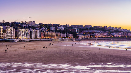 Fototapeta premium Promenade Playa de la Concha. San Sebastian, Gipuzkoa, Donostialdea, Basque Country, Spain, Europe