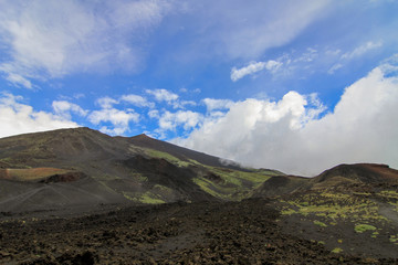 Etna Volcano in a hot sunny summer day, Sicily, Italy