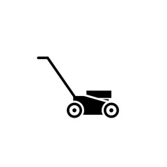 Lawn mower glyph icon. Clipart image isolated on white background - obrazy, fototapety, plakaty