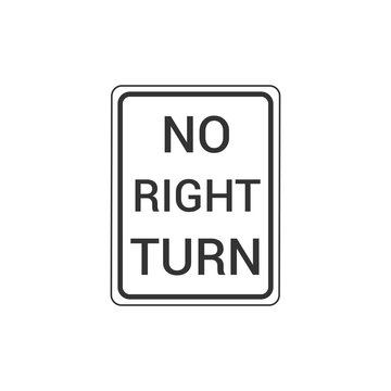 No Right Turn Sign Isolated On White Background. Traffic Symbol Modern Simple Vector Icon