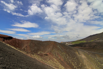 Etna Volcano in a hot sunny summer day, Sicily, Italy