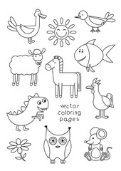 Cartoon Animals Coloring Book