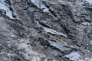 dry dirty mud on the ground after rainy day close up