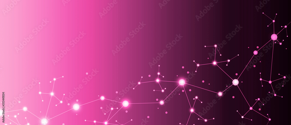 Poster abstract background dot and connect line for cyber technology