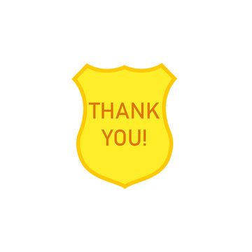Thank you police badge. Clipart image isolated on white background