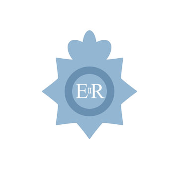 UK police badge simple icon. Clipart image isolated on white background