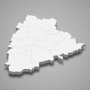 telangana 3d map state of India Template for your design