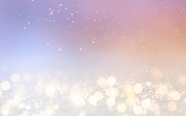 Christmas light background.  Holiday glowing backdrop. Defocused Background With Blinking Stars. Blurred Bokeh.