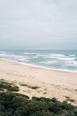 empty Australian beach on overcast day