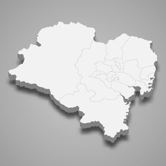 Fototapeta premium ulsan 3d map region of South Korea Template for your design