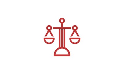 scales logo design, red, law, judge