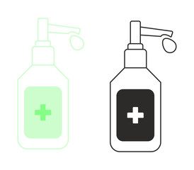 Hand sanitizer pump color bottle, washing gel.Alcohol rub sanitizers kill most bacteria, fungi and stop some viruses such as corona virus. Hygiene product. Sanitizer full bottle with vector