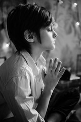 A boy meditating in Quarantine