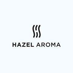 H aroma logo. coffee icon