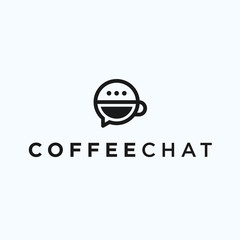 coffee chat logo. coffee icon