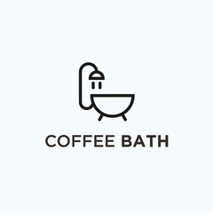 bathtub coffee logo. coffee icon
