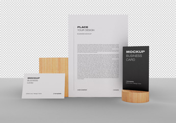 Corporate Identity Mockup with Business Card and Postcard