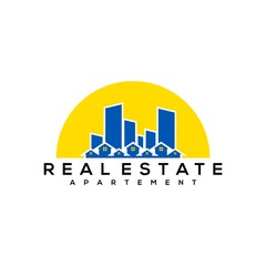 Naklejka premium real estate apartement logo design concept vector