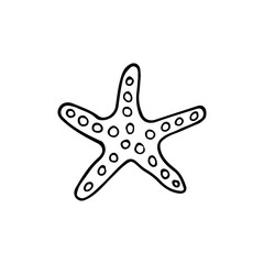 Doodle starfish vector icon. Hand drawn starfish icon in vector