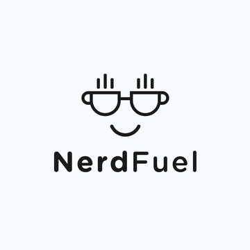 nerd coffee logo. coffee icon