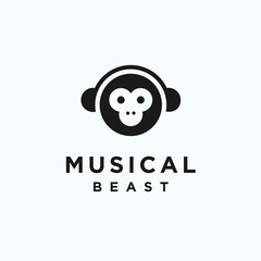 monkey music logo. monkey icon