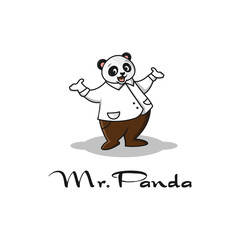 Vector panda logo design template in cartoon