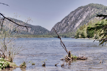lake in the mountains, Almsee Grünau Austria