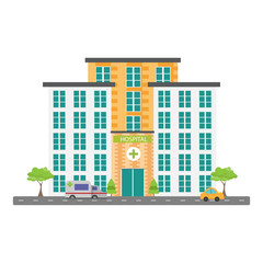 Hospital building. Medical and healthcare concept. Vector illustration.