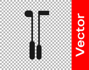 Black Golf club icon isolated on transparent background. Vector Illustration.