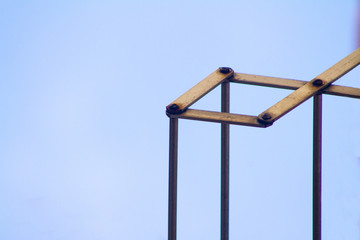 half of a clothesline with a blue background in Rio de Janeiro.