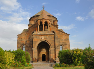 Fototapeta na wymiar Entrance to the church of St. Rimsime in the city of Vagharshapat. Armenia. The church is a UNESCO heritage