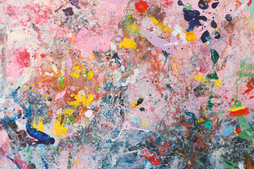 abstract Poster paint on table, many color