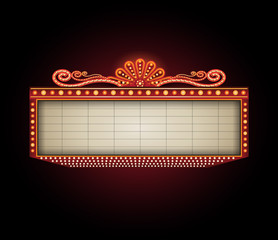 Theater sign billboard frame design - obrazy, fototapety, plakaty