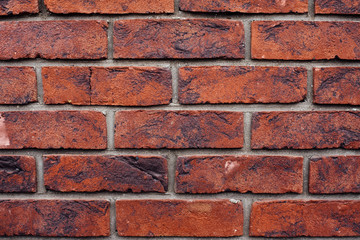 Old brown brick background. smooth neat brickwork. brown brick background for illustration