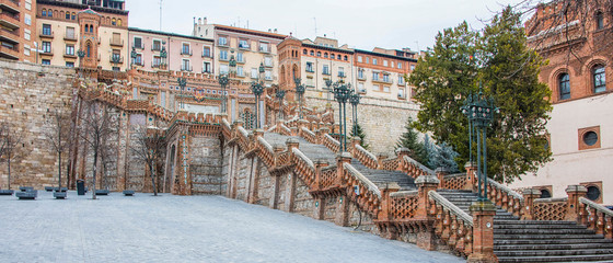 Fototapeta premium TERUEL, SPAIN - JANUARY 10, 2019: Mudejar style town, Aragon County, Spain