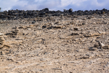 a plowed field in autumn
