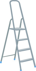 Aluminum step ladder on four steps