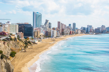 Colorful Mediterranean seascape. Mountain Penyal d'Ifach. Calpe beach, Spain © Vladimir