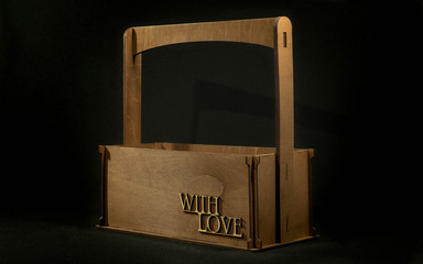 loft gift box. made of plywood and flowers