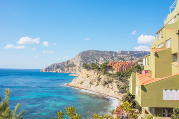 Colorful Mediterranean seascape. Mountain Penyal d'Ifach. Calpe beach, Spain © Vladimir