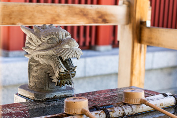 Dragon of a Chozuya to clean before entering a temple