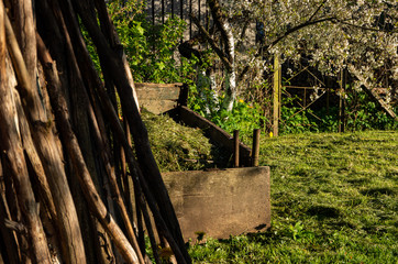 In the countryside trash can for the pleasure of decay