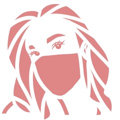 people in protective masks: girl in mask