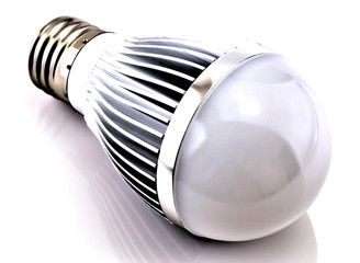 LED bulb isolated on white background close up view