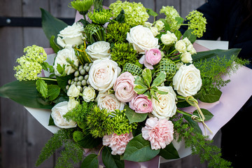 Romantic bouquet for engagement wedding celebration floral event in flowershop