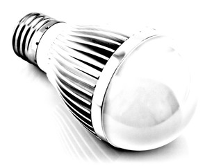 LED bulb isolated on white background close up view