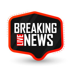 Fototapeta premium Breaking News, banner design template, vector illustration