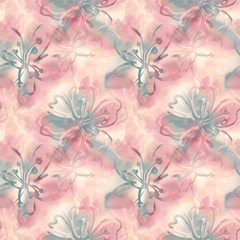 Floral Seamless Pattern. Watercolor Background.